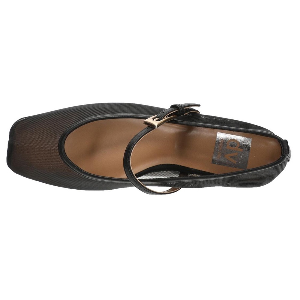 Vita Fabes Black Mesh Square Toe Mary Janes